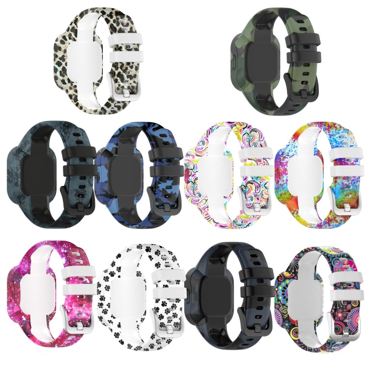 Compatible with Garmin Vivofit JR3 Silicone Printing Watch Band(Camouflage Blue)