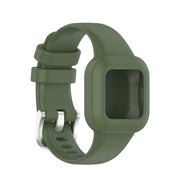 Compatible with Garmin Vivofit JR3 Silicone Pure Color Watch Band(Dark Green)