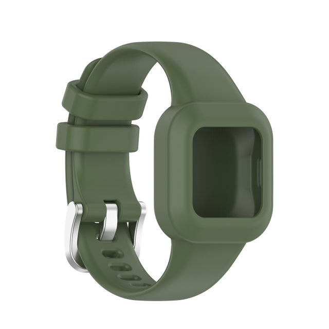 Compatible with Garmin Vivofit JR3 Silicone Pure Color Watch Band(Dark Green)