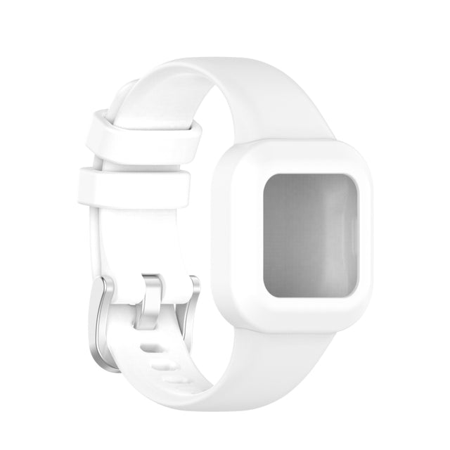 Compatible with Garmin Vivofit JR3 Silicone Pure Color Watch Band(White)
