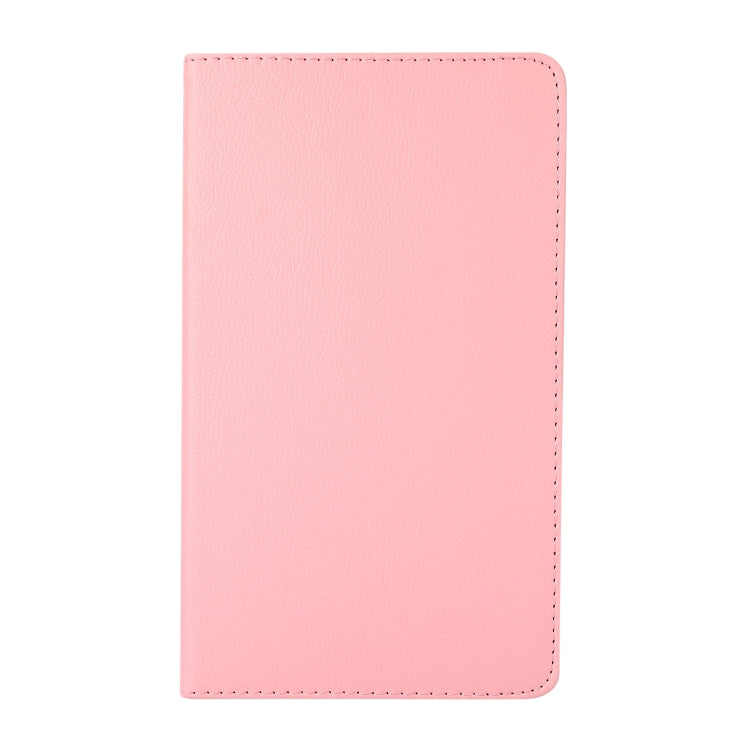 For Samsung Galaxy A7 Lite T220 360 Degree Rotation Litchi Texture Flip Leather Case with Holder(Pink)