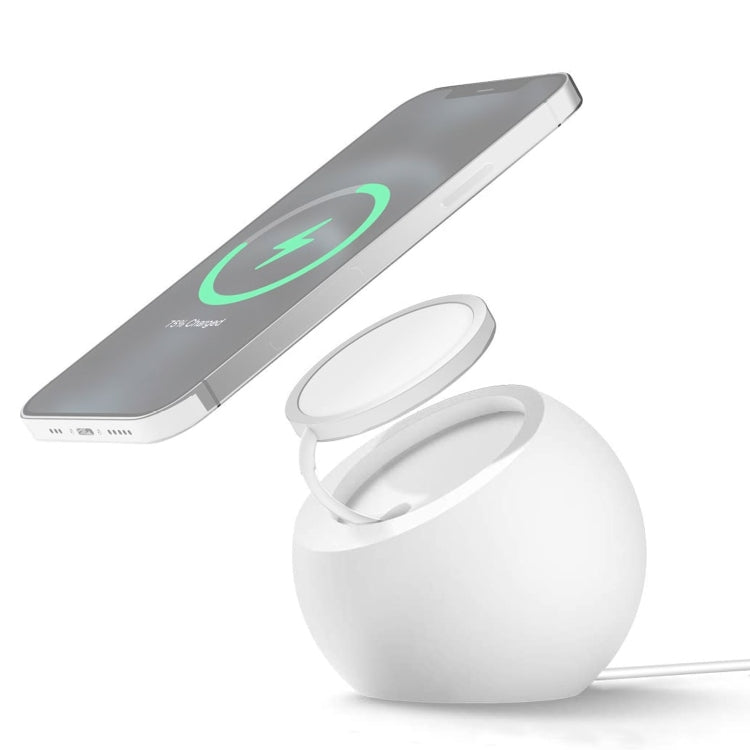 Silicone Pellet Magsafe Magnetic Charger Holder for iPhone 12 Series(White) - Desktop Holder by PMC TechLife | Online Shopping South Africa | PMC TechLife
