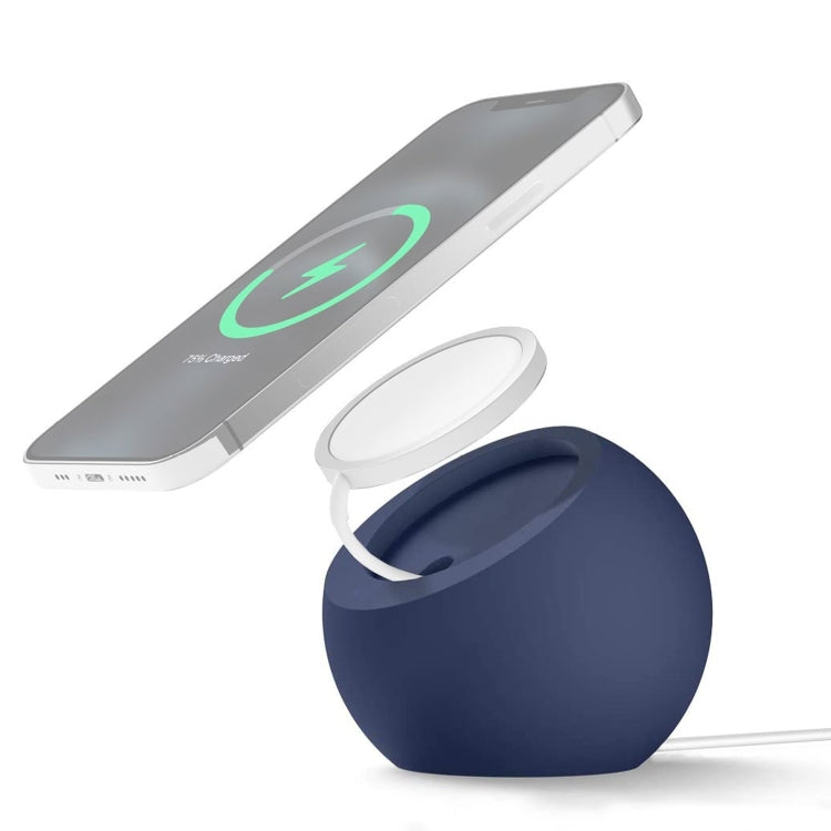 Silicone Pellet Magsafe Magnetic Charger Holder for iPhone 12 Series(Blue) - Desktop Holder by PMC TechLife | Online Shopping South Africa | PMC TechLife