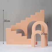 Ladder Combo Kits Geometric Cube Solid Color Photography Photo Background Table Shooting Foam Props(Flesh Color)
