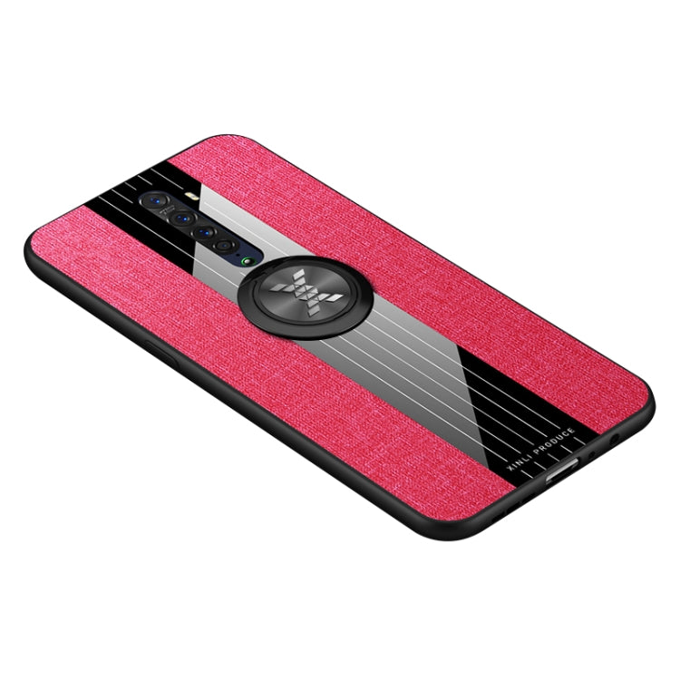 For OPPO Reno 2 XINLI Stitching Cloth Textue Shockproof TPU Protective Case with Ring Holder(Red) - OPPO Cases by XINLI | Online Shopping South Africa | PMC TechLife | Buy Now Pay Later Mobicred