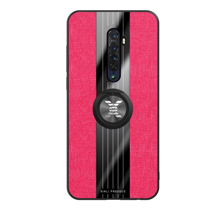 For OPPO Reno 2 XINLI Stitching Cloth Textue Shockproof TPU Protective Case with Ring Holder(Red) - OPPO Cases by XINLI | Online Shopping South Africa | PMC TechLife | Buy Now Pay Later Mobicred