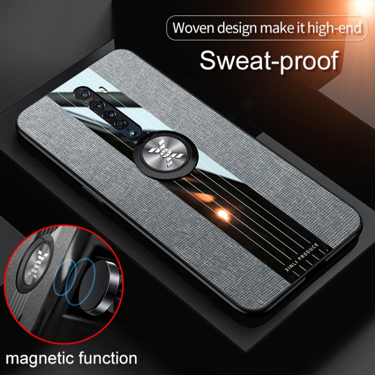 For OPPO Reno 2 XINLI Stitching Cloth Textue Shockproof TPU Protective Case with Ring Holder(Red) - OPPO Cases by XINLI | Online Shopping South Africa | PMC TechLife | Buy Now Pay Later Mobicred
