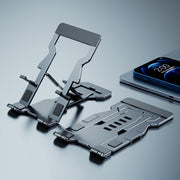 R-JUST HZ06 Universal Foldable Magnetic Flakes Aluminum Alloy Mobile Phones / Tablets Holder(Grey)