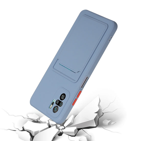 For Xiaomi Redmi Note 10 Pro Card Slot Design Shockproof TPU Protective Case(Gray)