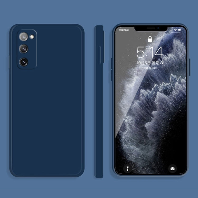 For Samsung Galaxy S20 FE Solid Color Imitation Liquid Silicone Straight Edge Dropproof Full Coverage Protective Case(Blue) - free shipping - PMC TechLife - Order now!