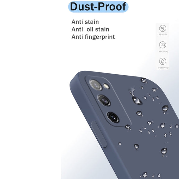 For Samsung Galaxy S20 FE Solid Color Imitation Liquid Silicone Straight Edge Dropproof Full Coverage Protective Case(Grey)