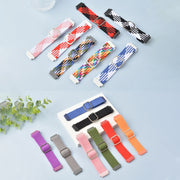 22mm Universal Adjustable Nylon Braided Elasticity Watch Band(Black)