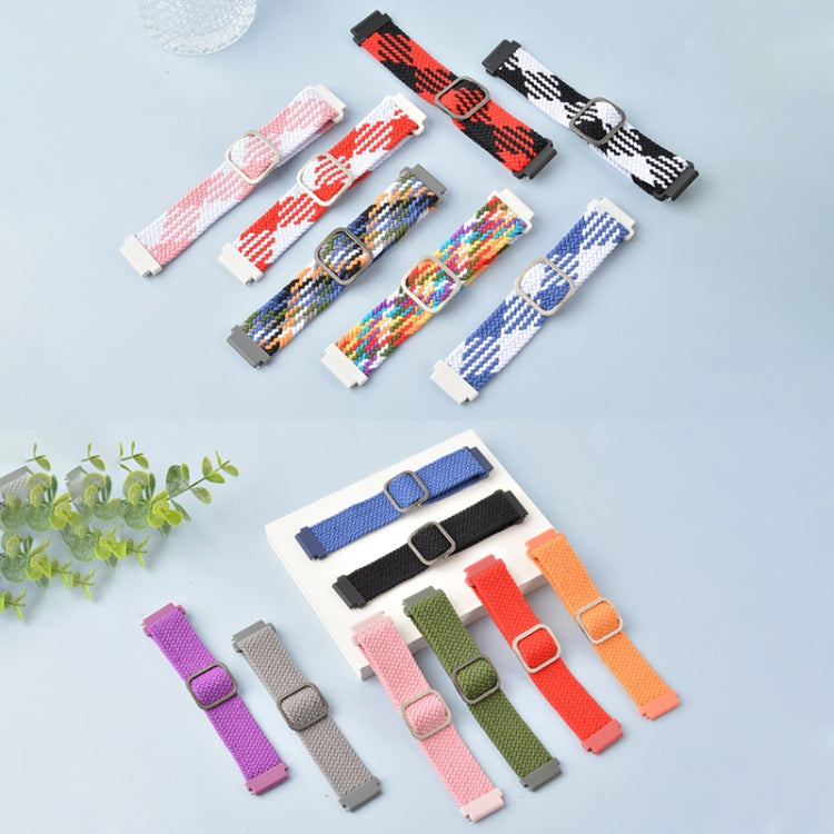 22mm Universal Adjustable Nylon Braided Elasticity Watch Band(Black)