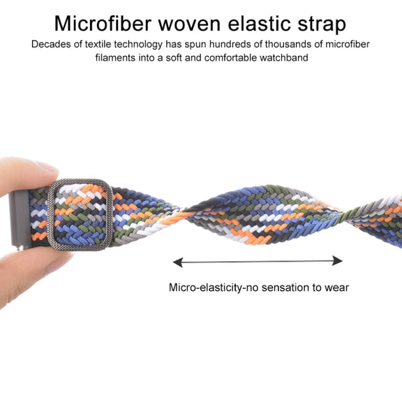 22mm Universal Adjustable Nylon Braided Elasticity Watch Band(Black)