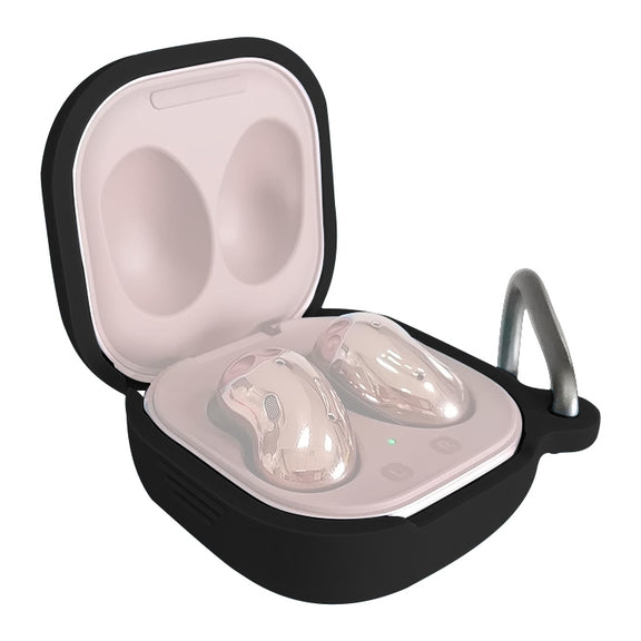 For Samsung Galaxy Buds Live / Pro Bluetooth Earphone Silicone Protective Case with Hook(Black)