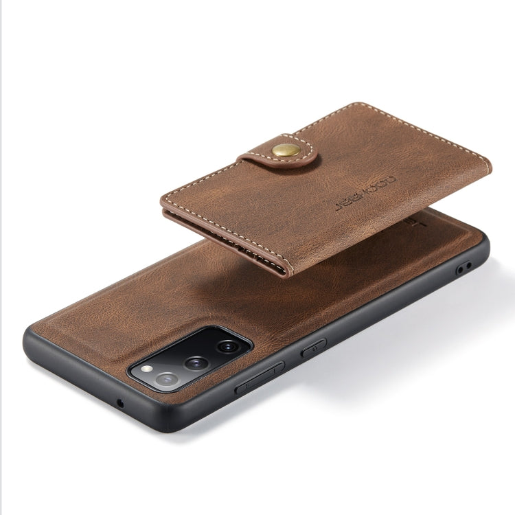 For Samsung Galaxy S20 FE JEEHOOD Retro Magnetic Detachable Protective Case with Wallet & Card Slot & Holder(Brown) - Galaxy S20 FE Cases by JEEHOOD | Online Shopping South Africa | PMC TechLife | Buy Now Pay Later Mobicred