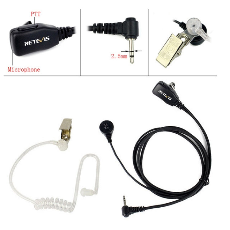 RETEVIS T-001 1 Pin PTT Noise Reduction Covert Air Acoustic Tube Inera Earphone Microphone for Motorola Walkie-Talkie T6200C/T5800/7200/5720