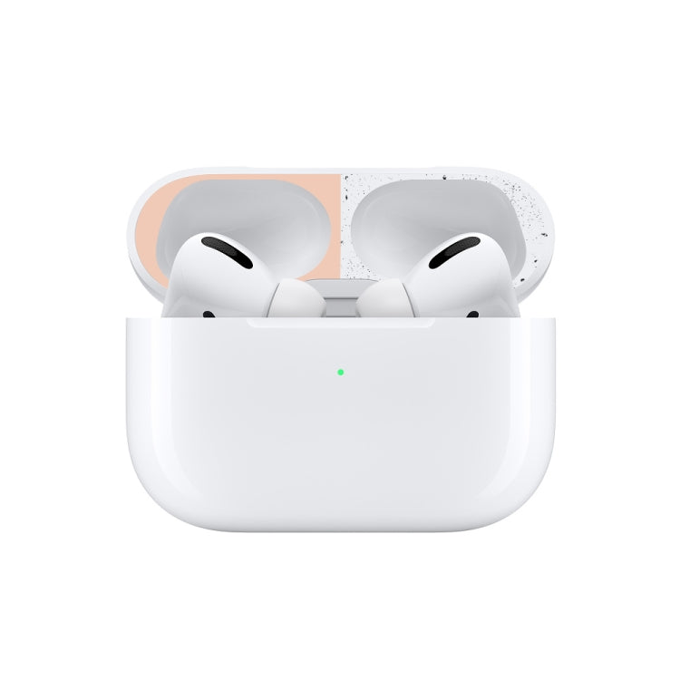 For Apple AirPods Pro Wireless Earphone Protective Case Metal Protective Sticker(Black)