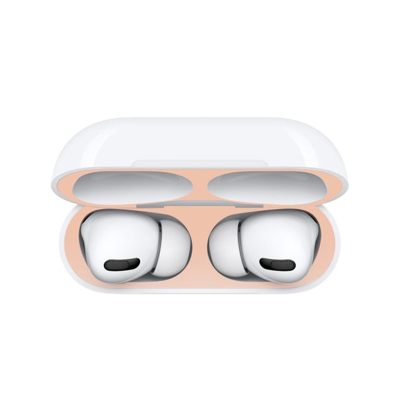 For Apple AirPods Pro Wireless Earphone Protective Case Metal Protective Sticker(Black)