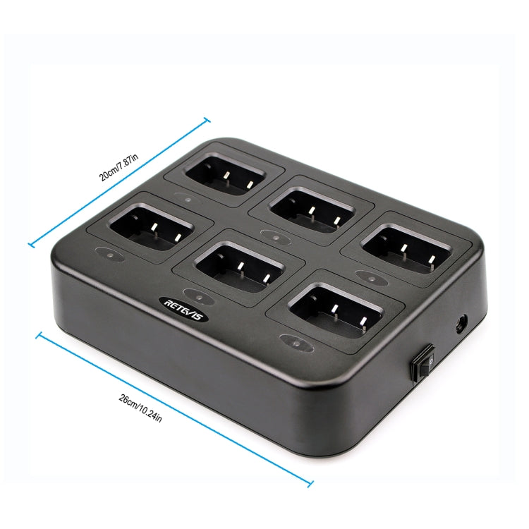 RETEVIS RTC777 Six-Way Walkie Talkie Charger for Retevis H777, UK Plug - free shipping - PMC TechLife - Order now!