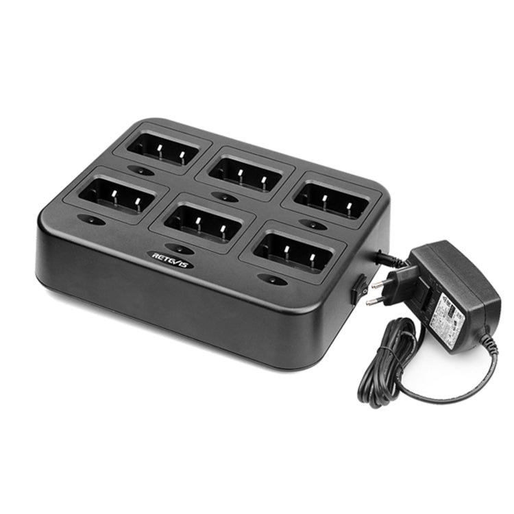 RETEVIS RTC27 Multi-function Six-Way Walkie Talkie Charger for Retevis RT27, EU Plug - free shipping - PMC TechLife - Order now!