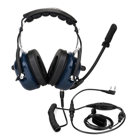 RETEVIS EH050K 2 Pin Adjustable Volume Noise Reduction Aviation Headphone Microphone with Finger PTT - free shipping - PMC Jewellery - Order now!