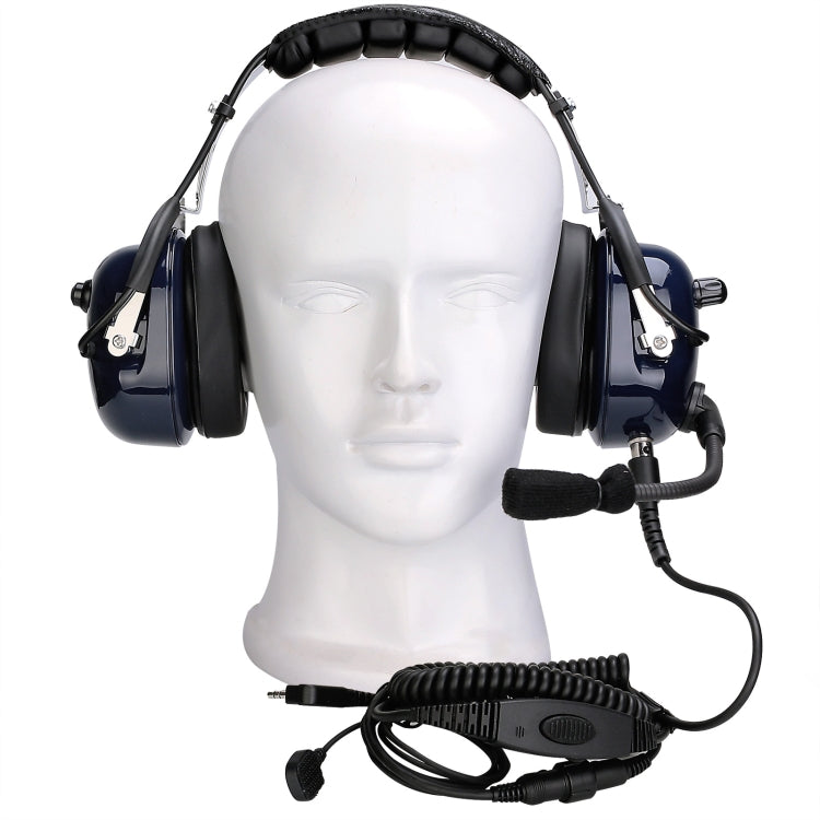 RETEVIS EH050K 2 Pin Adjustable Volume Noise Reduction Aviation Headphone Microphone with Finger PTT - free shipping - PMC Jewellery - Order now!