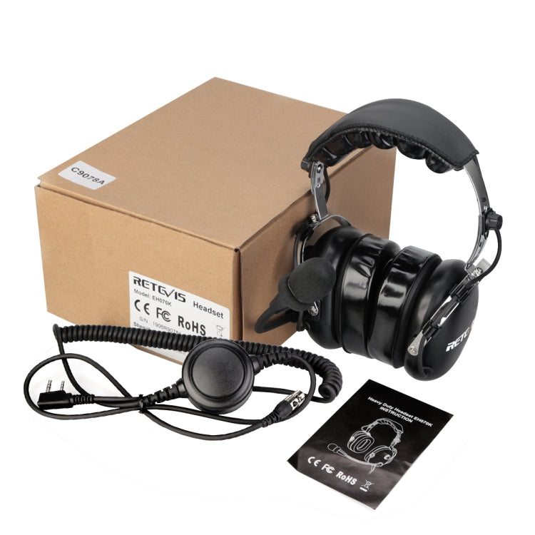 RETEVIS EH070K 2 Pin Adjustable Volume Binaural Noise Reduction Headphone Microphone - free shipping - PMC Jewellery - Order now!