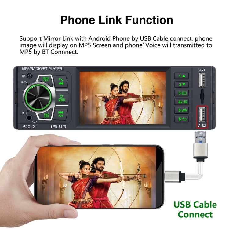 P4022 3.8 inch Universal Car Radio Receiver MP5 Player, Support FM & Bluetooth & TF Card with Remote Control - free shipping - PMC Jewellery - Order now!