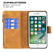 For iPhone 8 Plus / 7 Plus Flying Butterfly Embossing Pattern Zipper Horizontal Flip Leather Case with Holder & Card Slots & Wallet(Brown)