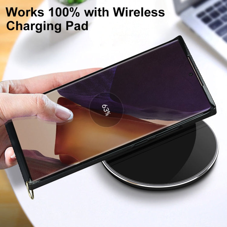 For Samsung Galaxy Note20 Ultra Elegant Rhombic Pattern Microfiber Leather +TPU Shockproof Case with Crossbody Strap Chain(Black) - Galaxy Note20 Ultra Cases by PMC TechLife | Online Shopping South Africa | PMC TechLife | Buy Now Pay Later Mobicred