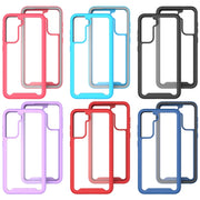 For Samsung Galaxy S21 FE Starry Sky Solid Color Series Shockproof PC + TPU Protective Case(Black)