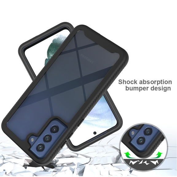 For Samsung Galaxy S21 FE Starry Sky Solid Color Series Shockproof PC + TPU Protective Case(Black)