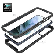 For Samsung Galaxy S21 FE Starry Sky Solid Color Series Shockproof PC + TPU Protective Case(Black)