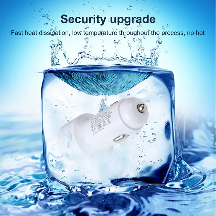 LZ-201 PD 20W USB-C / Type-C + QC 3.0 USB Mini Fast Car Charger(White) - Car Charger by PMC TechLife | Online Shopping South Africa | PMC TechLife