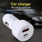 LZ-201 PD 20W USB-C / Type-C + QC 3.0 USB Mini Fast Car Charger(Black)