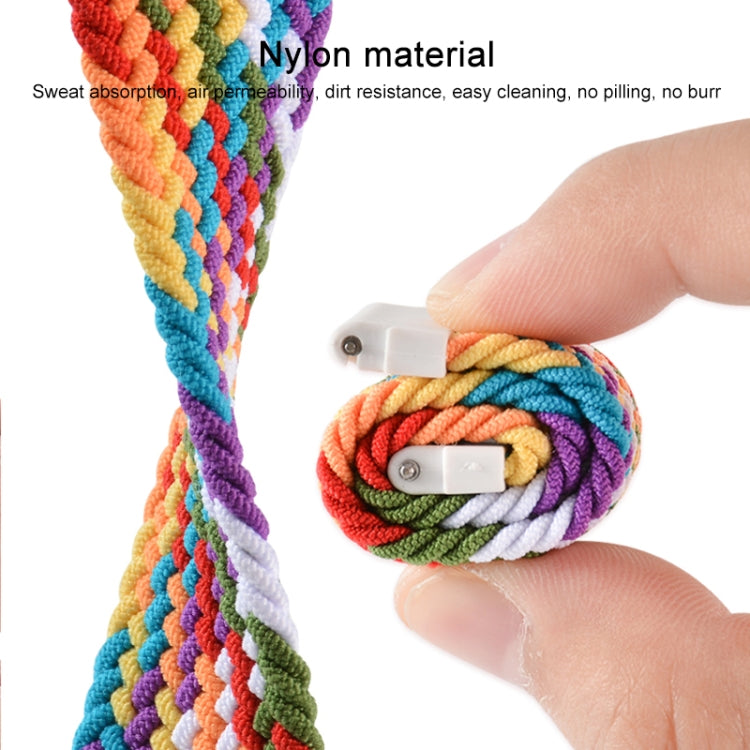 Compatible with Garmin Vivoactive 3 Adjustable Nylon Braided Elasticity Watch Band, Size:125mm(Rainbow) - Watch Bands by PMC TechLife | Online Shopping South Africa | PMC TechLife | Buy Now Pay Later Mobicred