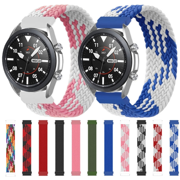 Compatible with Garmin Vivoactive 3 Adjustable Nylon Braided Elasticity Watch Band, Size:125mm(Rainbow)
