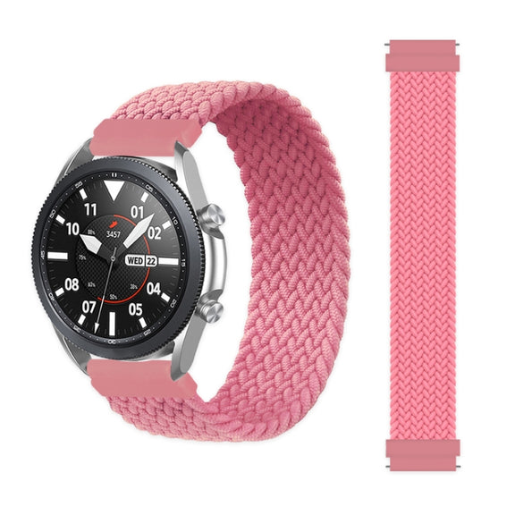Compatible with Garmin Vivoactive 3 Adjustable Nylon Braided Elasticity Watch Band, Size:155mm(Pink)
