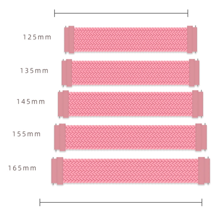 Compatible with Garmin Vivoactive 3 Adjustable Nylon Braided Elasticity Watch Band, Size:155mm(Pink) - Watch Bands by PMC TechLife | Online Shopping South Africa | PMC TechLife | Buy Now Pay Later Mobicred