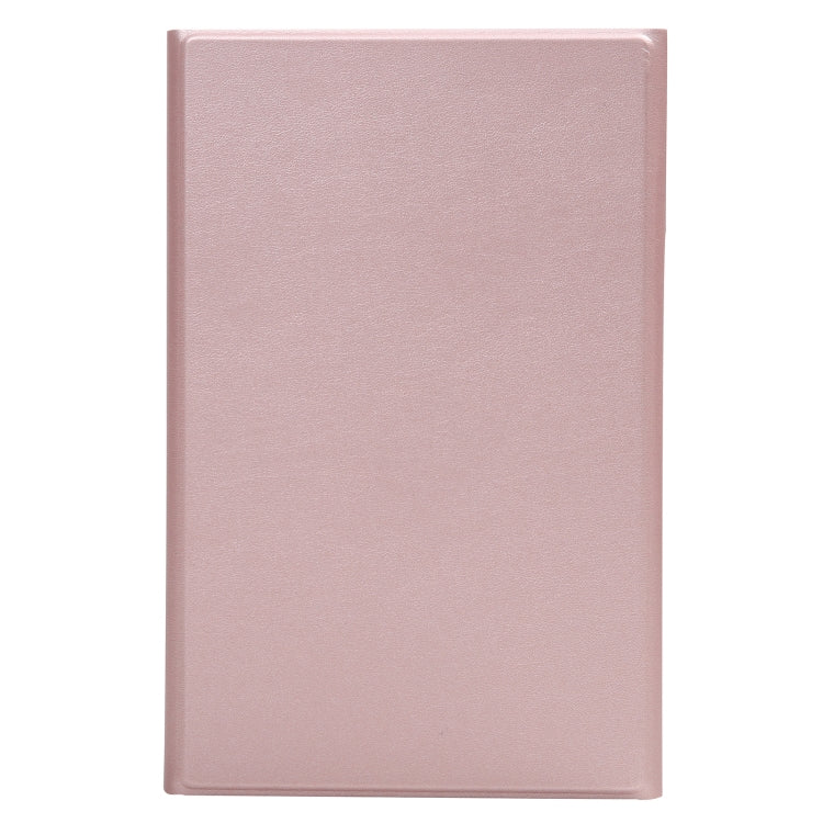 A220 Splittable Bluetooth Keyboard Leather Tablet Case for Samsung Galaxy Tab A7 Lite 8.7 T220 / T225, with Holder & Elastic Band Function(Rose Gold)