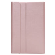 A220 Splittable Bluetooth Keyboard Leather Tablet Case for Samsung Galaxy Tab A7 Lite 8.7 T220 / T225, with Holder & Elastic Band Function(Rose Gold)