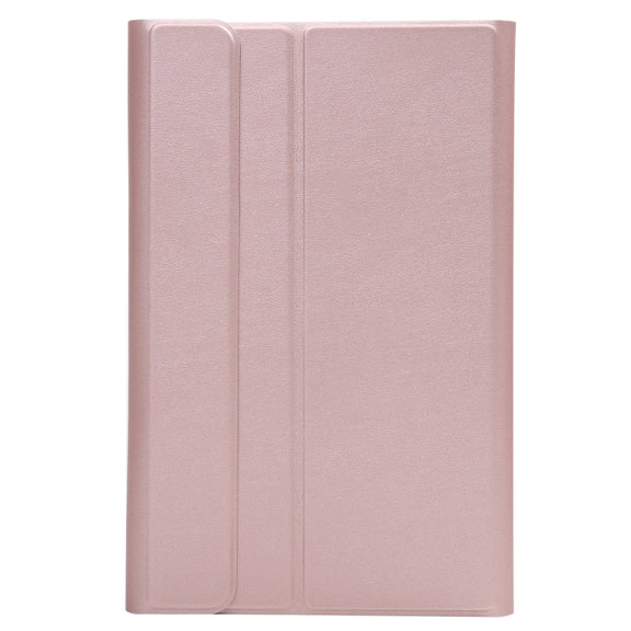A220 Splittable Bluetooth Keyboard Leather Tablet Case for Samsung Galaxy Tab A7 Lite 8.7 T220 / T225, with Holder & Elastic Band Function(Rose Gold)