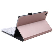 A220 Splittable Bluetooth Keyboard Leather Tablet Case for Samsung Galaxy Tab A7 Lite 8.7 T220 / T225, with Holder & Elastic Band Function(Rose Gold)