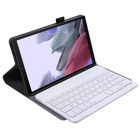 A220 Splittable Bluetooth Keyboard Leather Tablet Case for Samsung Galaxy Tab A7 Lite 8.7 T220 / T225, with Holder & Elastic Band Function(Rose Gold)
