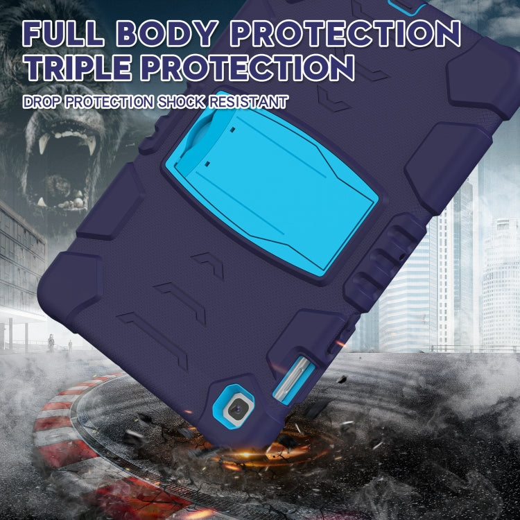 3-Layer Protection Screen Frame + PC + Silicone Shockproof Combination Case with Holder For Samsung Galaxy Tab S5e T720(NavyBlue + Blue) - free shipping - PMC TechLife - Order now!