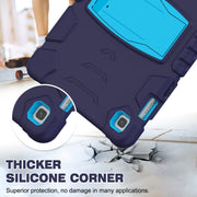 3-Layer Protection Screen Frame + PC + Silicone Shockproof Combination Case with Holder For Samsung Galaxy Tab S5e T720(NavyBlue + Blue)