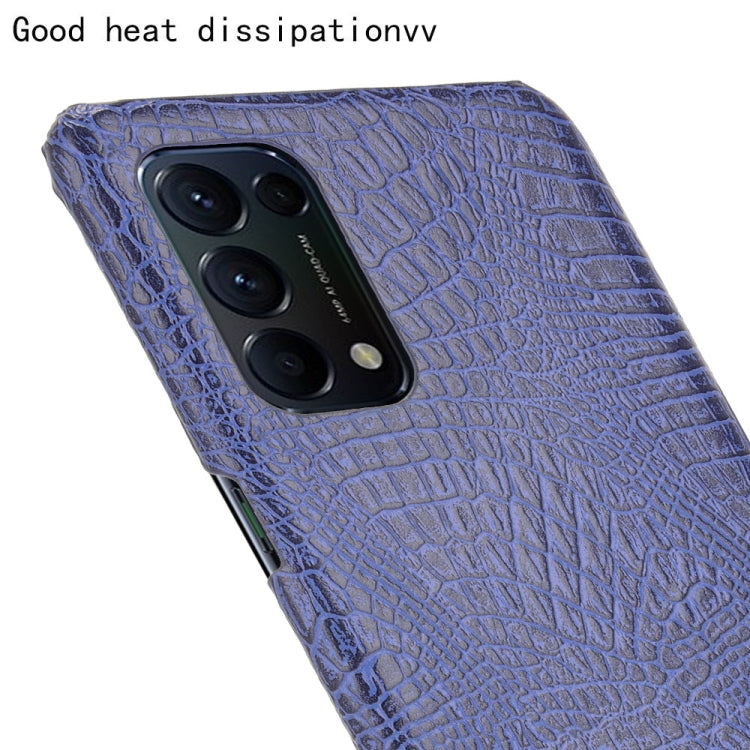 For OPPO Reno5 5G / Find X3 Lite Shockproof Crocodile Texture PC + PU Case(Blue) - OPPO Cases by PMC TechLife | Online Shopping South Africa | PMC TechLife | Buy Now Pay Later Mobicred