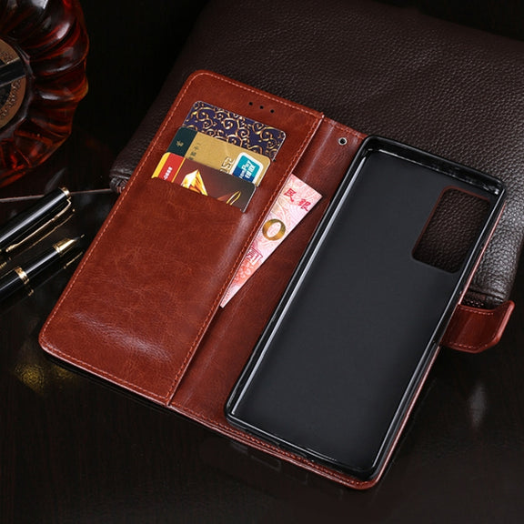 For OPPO Reno 6 Pro 5G idewei Crazy Horse Texture Horizontal Flip Leather Case with Holder & Card Slots & Wallet(Rose Red)