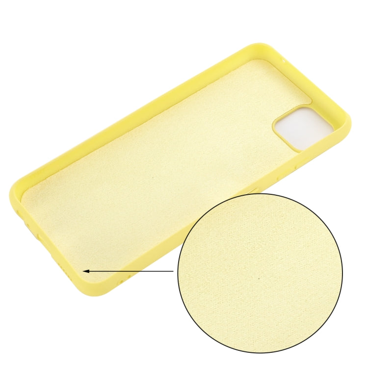 For Samsung Galaxy A22 5G Solid Color Liquid Silicone Dropproof Full Coverage Protective Case(Yellow) - free shipping - PMC TechLife - Order now!